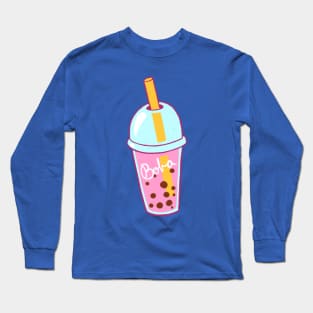 Pink Boba Tea Long Sleeve T-Shirt